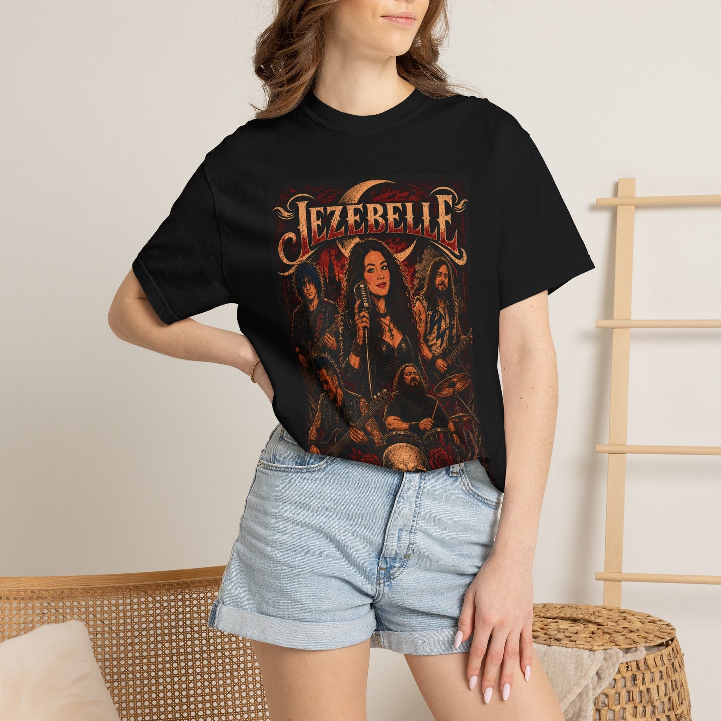 Jezebelle Band Poster T-shirt | Dark Gothic Skull Artwork