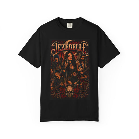 Jezebelle Band Poster T-shirt | Dark Gothic Skull Artwork