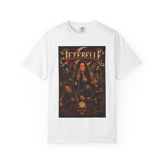 Jezebelle Band Poster T-shirt | Dark Gothic Skull Artwork
